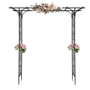 Arco da Giardino Nero in Tubo di Ferro da 16mm con Parte Superiore Piatta, Dimensioni 206*41*216cm, Recinzione, Traliccio e Cancelli - Product Image 3