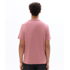 Camiseta de algodón de manga corta con cuello redondo y color sólido para hombre, corte regular, estilo casual, tejido de punto, color azul marino. - Product Image 6