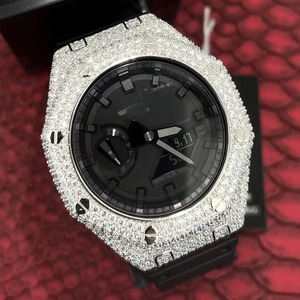 Reloj Cuadrado de Lujo Unisex de Acero Inoxidable con Bisel de Diamantes, Cristal de Zafiro, Esfera Analógica-Digital de 41 mm, Correa de Acero Inoxidable, Cuarzo - Product Image 4