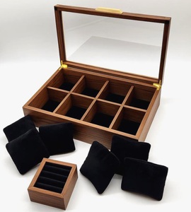 AHTE MANUEXPO Caja de Madera de Nogal para Relojes, Hecha a Mano, con 10 Ranuras y Soporte Opcional para Anillos, Regalo para Amantes y Coleccionistas de Relojes - Product Image 3