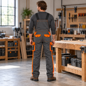 Salopette de travail pour hommes avec logo personnalisé, multi-poches, vêtements de travail de construction, genoux renforcés, bretelles réglables, rangement pour outils - Product Image 6