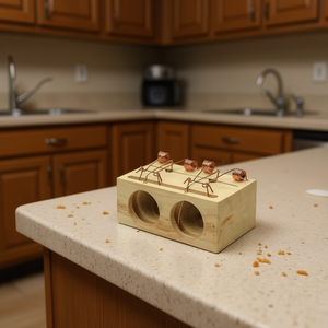 Trappola per Topi in Legno Criscolor Roeton 9x6x4cm con Doppio Foro per il Controllo dei Roditori - Product Image 3