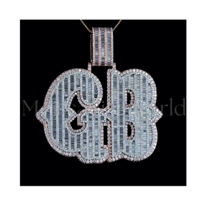 Pendentif Hip Hop en Argent 925 et Moissanite Diamant, Design Unique, Bijoux Streetwear Iced Out, Personnalisation Disponible à Prix Raisonnable - Product Image 1