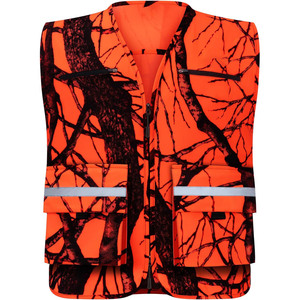 Chaleco Deportivo de Caza Lawd, Diseño Estampado Naranja, Transpirable, Impermeable, de Poliéster, Sin Mangas, Unisex, para Actividades al Aire Libre, Estilo Veraniego - Product Image 1