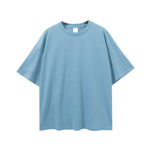 <b>Men</b> Boxy Oversized Drop Shoulder Loose Fit T-Shirt Custom Logo 100% Cotton Plus Size Tee Loose Fit Streetwear College OEM - Product Image 3