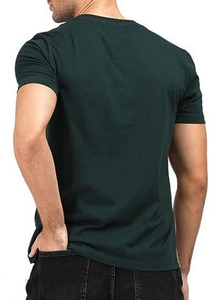 Camiseta de Manga Corta para Hombre, con Bloques de Color y Patrón Geométrico, Cuello Redondo, Corte Casual, Tejido de Punto, Largo Regular - Product Image 2