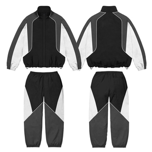 Nuevo Conjunto Deportivo de 2 Piezas para Mujer, Chaqueta Corta con Cremallera y Pantalones de Nailon con Bloques de Color, Logotipo Personalizado - Product Image 4