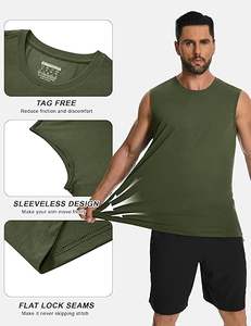 Camiseta sin Mangas Personalizable para Hombre, Venta al por Mayor, Talla Europea, Camisetas Deportivas Transpirables para Correr y Baloncesto - Product Image 3