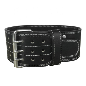 Wholesale Leather Weight Lifting <b>Belt</b> <b>Men</b> Heavy Duty Double Prong Buckle <b>Gym</b> Fitness Workout Training Custom Logo OEM Supplier - Product Image 1