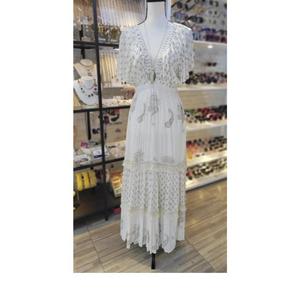 Vestido Maxi Moderno de Playa, 100% Algodón Tejido a Mano, Diseño Textil Ecológico Hecho a Mano, Diseños Personalizados, Natural y Cómodo - Product Image 6