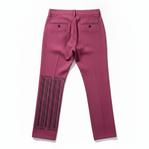 Pantalones de Hombre Color Granate, Corte Recto, con Estampado de Robot y Código de Barras, Estilo Urbano, Tejido de Crochet con Impresión Digital, Antiestáticos - Product Image 4