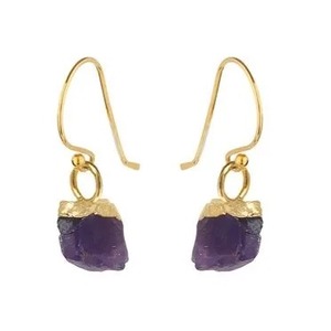 Elegant Handmade 925 Sterling Silver Women's <b>Earrings</b> Gold Rhodium Plated Single Bail Natural Amethyst-Classic Elegant Gift for - Product Image 2