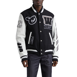 Custom Men Winter Streetwear Varsity Jacket Premium Embroidered Letterman Oem Odm Personalized 100% Wool Worsted Front Logo - Product Image 2