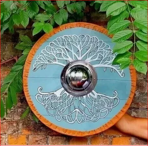 Escudo de Batalla Vikingo Nórdico Redondo, Decoración de Pared de Metal Hecha a Mano, Escudo Decorativo para Cosplay de Guerrero - Product Image 2