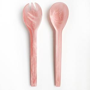 Ensemble de cuillères et fourchettes à salade en marbre ambré de luxe, à long manche, fait main, vaisselle décorative pour la cuisine, pour le dîner et le buffet - Product Image 6