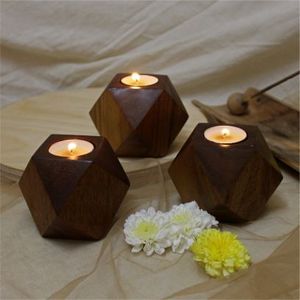 Luxury Wooden <b>Candle</b> Stand Holder <b>Set</b> Handmade Solid Wood Pillar <b>Candle</b> Holder Modern Home Decor Wedding Table Decoration - Product Image 5