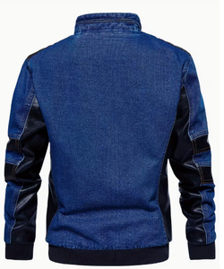 Veste en jean pour homme TRIBON SPORTS, mélange de coton, col montant, fermeture à bouton unique, classique, décontractée, printemps, qualité supérieure, vente en gros - Product Image 2
