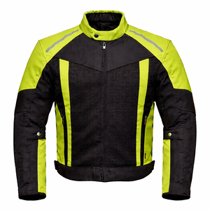 Blouson de moto pour homme, bleu et noir, à blocs de couleur, manches longues, respirant, en mesh, pour toutes les saisons - Product Image 3