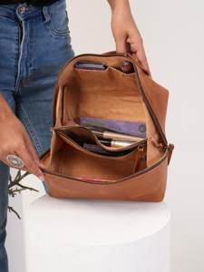 Trousse de Toilette en Cuir Véritable pour Homme, Trousse de Voyage, Trousse de Rasage, Grande Pochette Organisateur de Cosmétiques, Vente en Gros US TYG-0127 - Product Image 4