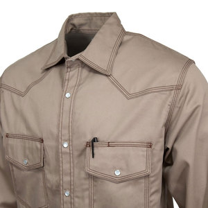 2026 Fire Retardant FR Western <b>Welding</b> <b>Shirt</b> Unisex Long Sleeve Workwear Triple-Stitched Heavy Duty Cotton Twill Breathable - Product Image 5