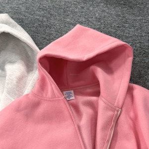 Sweat à capuche ample pour homme, sweat à capuche surdimensionné personnalisé, sweat à capuche lourd à fermeture éclair, fabricant de sweat à capuche en polaire uni pour homme - Product Image 4