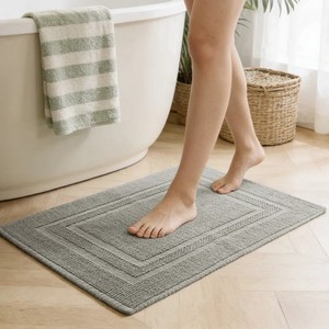 Modern Eco-Friendly Super Absorbent Cotton <b>Bathroom</b> <b>Mat</b> Anti-slip Kitchen & Bath Area Rug India Style for <b>Bathroom</b> - Product Image 2