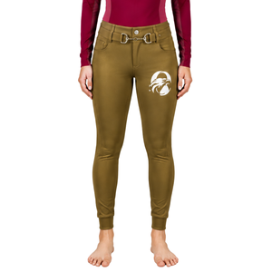 Pantalon d'équitation pour femme vert olive, taille haute, extensible, avec passants de ceinture, pour la compétition et l'entraînement, vêtements de sport - Product Image 1
