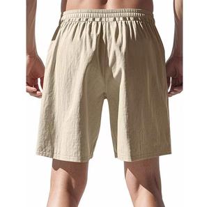 Shorts Bermuda décontractés pour hommes, couleur unie, satin, logo sur le devant, cordon de serrage, taille mi-haute, respirants - Product Image 5