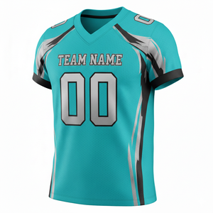 Maillots de football personnalisés pour adultes, manches courtes, maille respirante, séchage rapide, anti-bactériens, option grande taille, devant - Product Image 1