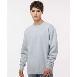 <b>Men's</b> <b>Grey</b> Crew Neck <b>Sweatshirt</b> Regular Fit Solid Color Cotton French Terry Pullover Casual Wear <b>Sweatshirt</b> Style - Product Image 1