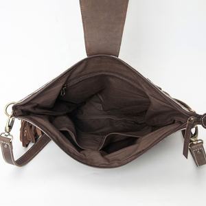 Bolso Bandolera de Cuero Vacuno Estilo Western Vintage, Hecho a Mano con Adornos Florales y Flecos de Gamuza para Mujer - Product Image 5