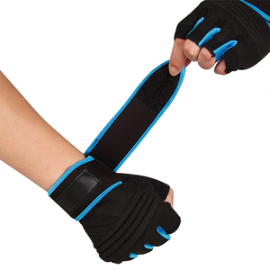 ถุงมือยกน้ำหนักแบบมีโลโก้กันกระแทกพร้อมที่รัดข้อมือ - Product Image 4
