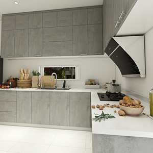 Ensemble de meubles de cuisine modulaire de luxe moderne en bois MDF, fabriqué sur mesure par JY Project, usine au Vietnam, armoires de base prêtes à l'emploi - Product Image 2