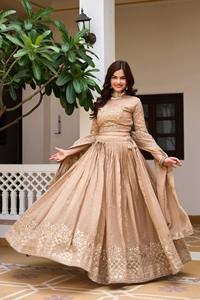 Beige Embroidered Lehenga Set Floral Lace Blouse Pleated Skirt <b>Net</b> <b>Dupatta</b> Indian Wedding Outfit - Product Image 5