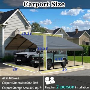 Abri robuste 20 x 20 pour véhicules, bateaux et équipements – Protection toutes saisons, montage rapide, solution d'aménagement - Product Image 2