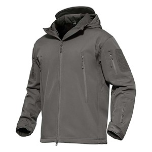Custom Softshell <b>Jacket</b> Men <b>Fleece</b> <b>Lined</b> Waterproof Hooded Color Block Full Zip Up Outdoor Warm Coat Wholesale Softshell Coat - Product Image 1
