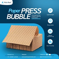 Feuille de papier bulle en kraft nid d'abeille double face écologique 20x12 pouces |   Emballage en PVC réutilisable pour parfum |   Pack de 50