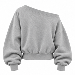 Sudadera OEM personalizada para mujer, con hombros descubiertos, estilo oversize, manga globo, forro polar, directo de fábrica Blimpex INT - Product Image 4
