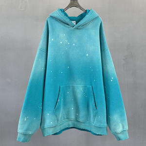 Ensemble de survêtement premium dégradé pour homme 2026 – Sweat à capuche ombré bleu ciel et pantalon droit à jambes larges – Tenue streetwear artistique HD - Product Image 2