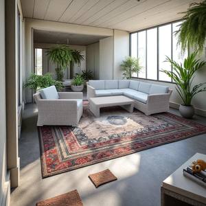 PRSF-194S Juego de Muebles de Jardín de Lujo con Estructura de Aluminio y Mimbre Sintético Tejido a Mano con Cojines para Resort o Jardín - Product Image 3