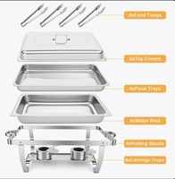 Ensemble de réchauds pliants haut de gamme 9QT avec 4 pinces à nourriture pour la restauration de fêtes et de banquets au meilleur prix