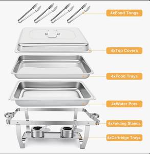 Juego de Recipientes para Buffet Plegable Premium de 9QT con 4 Pinzas para Alimentos, Ideal para Fiestas y Banquetes, al Mejor Precio - Product Image 3