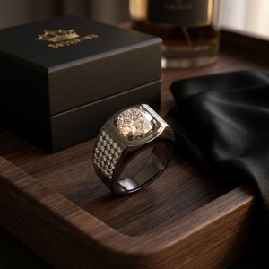 Bague de fiançailles pour homme en or 9k 10k 14k 18k avec diamant de laboratoire 2 carats de luxe et certificat IGI - Product Image 6