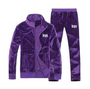 Hot Selling Custom Eco-Friendly Winter Velour Tracksuit <b>Women</b> Plus Size Zip-up 2-Piece <b>Velvet</b> Tracksuit Jogging <b>Velvet</b> Tracksuit - Product Image 3