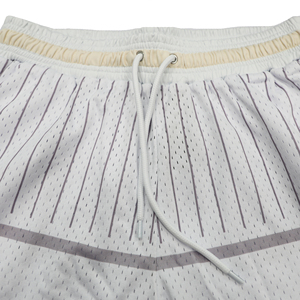 Trazche Men's White Mesh Basketball Shorts Floral Drawstring Sporty Style Mid Waist Breathable Short Shorts Manufacturer - Product Image 3