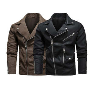 NESTA SPORTS Chaqueta de cuero PU vintage para hombre, abrigo clásico estilo streetwear - Product Image 1