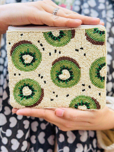 Sac Mini Zippé Haut de Gamme BY MULTI CRAFT, Tendance, Magnifique, Fait Main, Broderie Perlée, Motif Hello Summer, Élégant et Stylé - Product Image 3