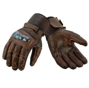 Gants de moto d'hiver grande taille en cuir respirant coupe-vent pour motocross vintage avec protection des phalanges pour une conduite sécurisée - Product Image 5