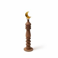 Décoration de table en bois artisanale de qualité supérieure en forme de croissant de lune pour le Ramadan, ornement islamique pour la maison, décoration arabe pour l'Aïd Moubarak