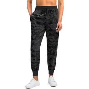 2025กางเกงวิ่งน้ำหนักเบาสำหรับผู้หญิง, กางเกงสีดำลายพรางลำลองออกกำลังกายในยิมท่องเที่ยวมีซิปกระเป๋า - Product Image 2